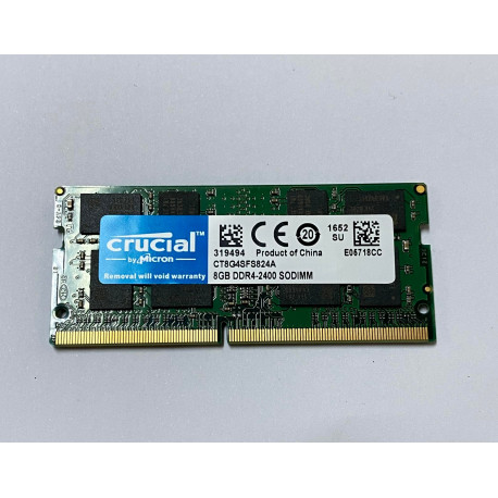 1x 8GB SODIMM DDR4 2400mhz PC4-19200 2Rx8 CT8G4SFS824A CRUCIAL MEMORIE RAM