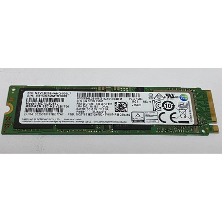 SSD 256B NMVe OPAL 2.0 SAMSUNG USATO 8mmx2.2mm