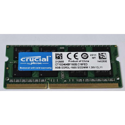 1x 8GB SODIMM DDR3L 1600 mhz PC3L-12800 204 PIN CRUCIAL MEMORIE RAM