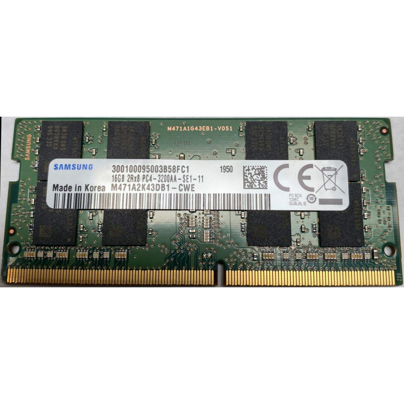 1x 16GB SODIMM DDR4 3200 mhz SAMSUNG m471a2k43db1-cwe 2Rx8 MEMORIA